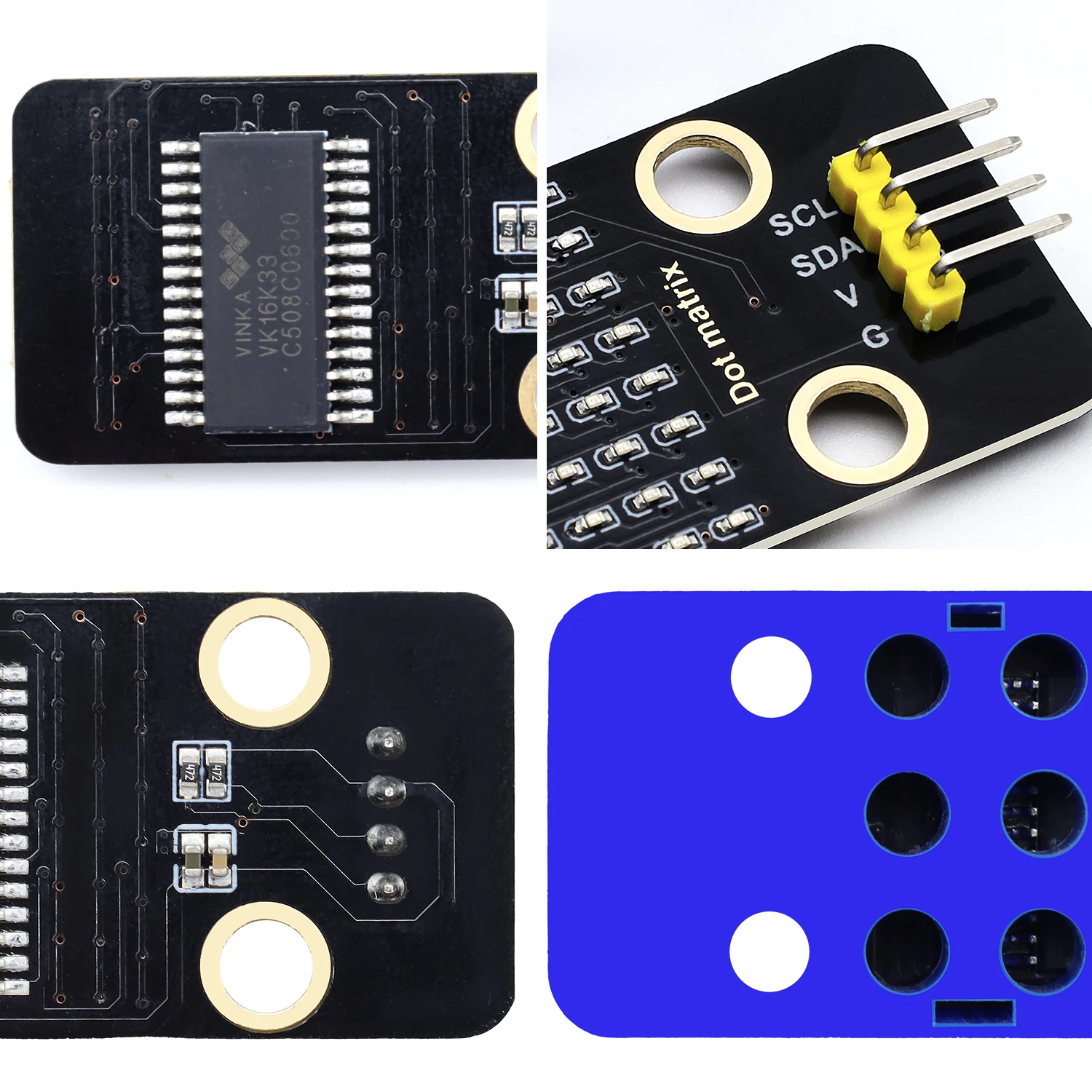 نموذج جديد HT16K33_8X8 وحدة مصفوفة نقطية لتقوم بها بنفسك بنة إلكترونية لبرمجة Arduino IDE المتوافقة مع كتل ليغو