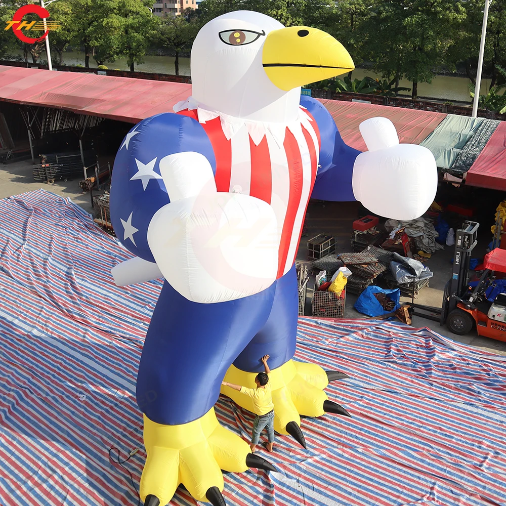 

Fast Shipping 8mH Optional White Head USA Eagle Replica Inflatable Hawk Bird Model for Outdoor Advertising