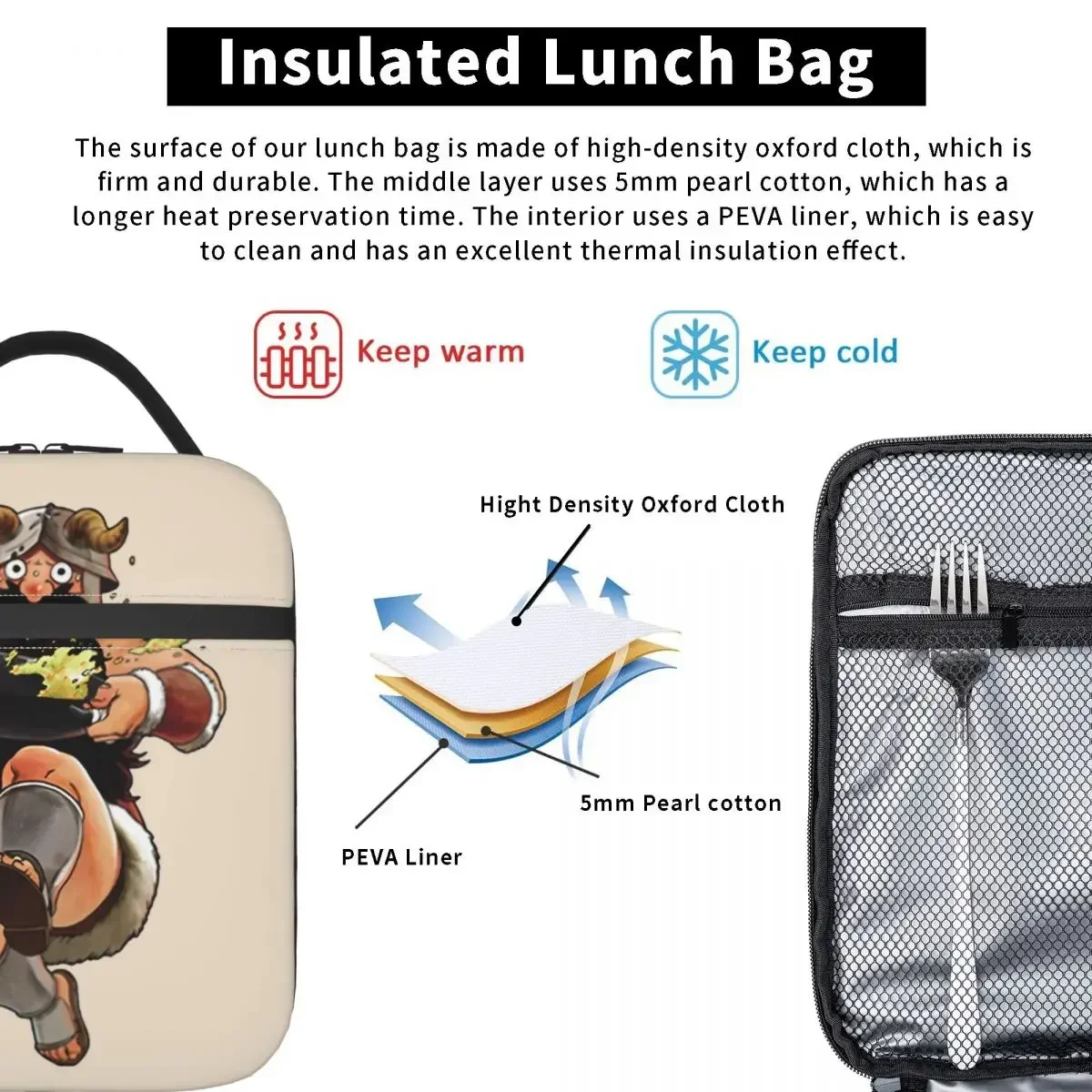 Senshi Dungeon Meshi Zubehör isoliert Lunch Bag köstlich in Dungeon Food Box wieder verwendbare Kühler Thermal Lunchboxen