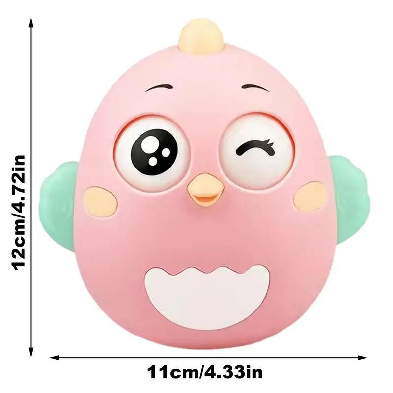 Toddler Rattle Toy Cartoon Chew Teether Toddler Rattle Toy Hand-Eye Coordination Exercise Toy Auto-Balancing For Young Children