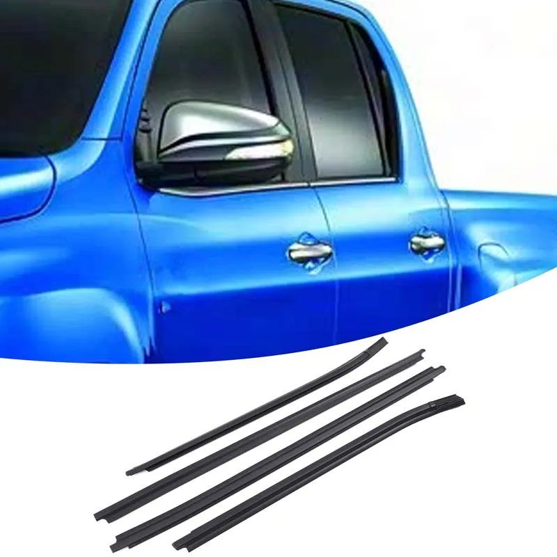 

For Toyota HILUX 2005-2020 Car Window Outer Pressure Strip Seal Replacement Parts ABS+Rubber OE: 68161-0K010 OE: 68160-0K010