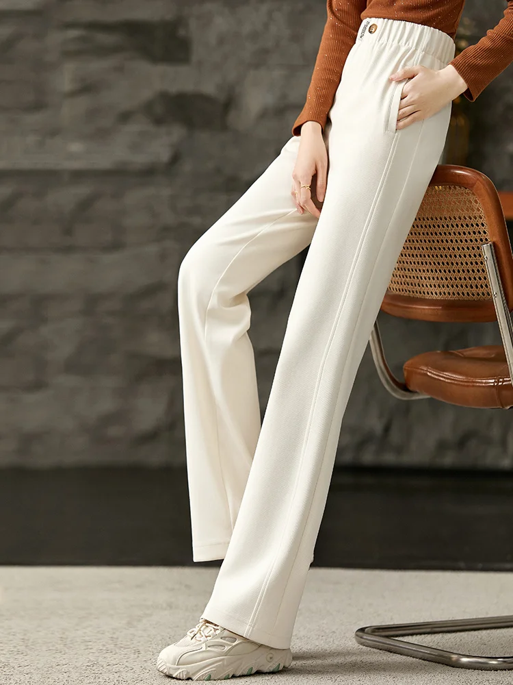 SENTUBILA Wide Leg Pants Solid Casual Trousers Korean Fashion 2024 Y2K Elastic Waist Pants Women Clothing Streetwear 123K43685