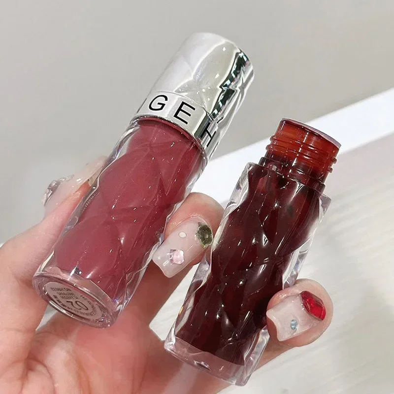 1pc nackten Spiegel Lip gloss klar feuchtigkeit spendend feuchtigkeit spendend Wasser Licht Glas Gelee pralle Lippen glasur Öl Lippenstift Tönung Kosmetik