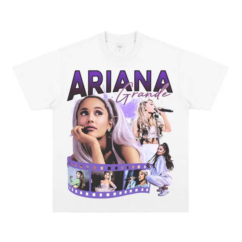 American Vintage T-shirt, A-mei Digital Direct-jet Printing, Hip-hop Short-sleeved Portrait T-shirt