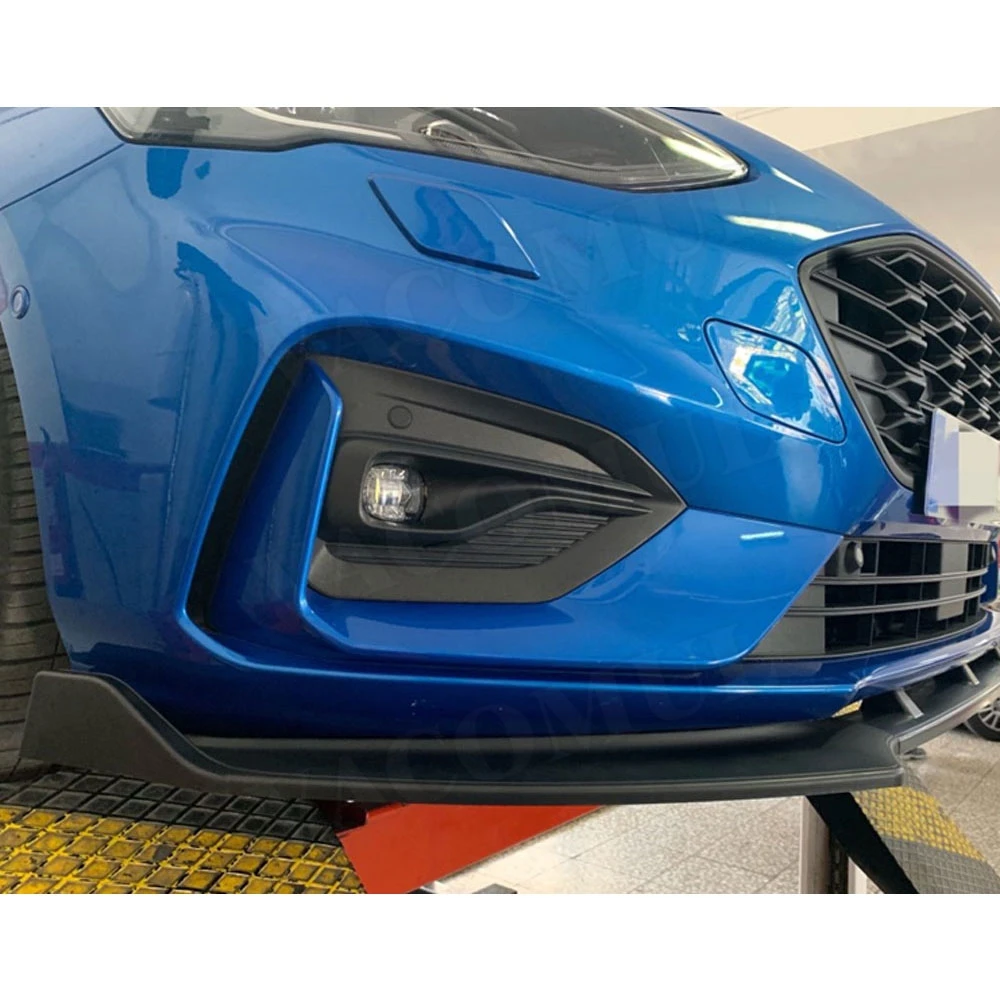 

JCYECF 3 шт./компл. передний спойлер для Ford Focus 2019 + ABS карбоновый вид черный головной бампер подбородок лопата защита автомобиля Стайлинг