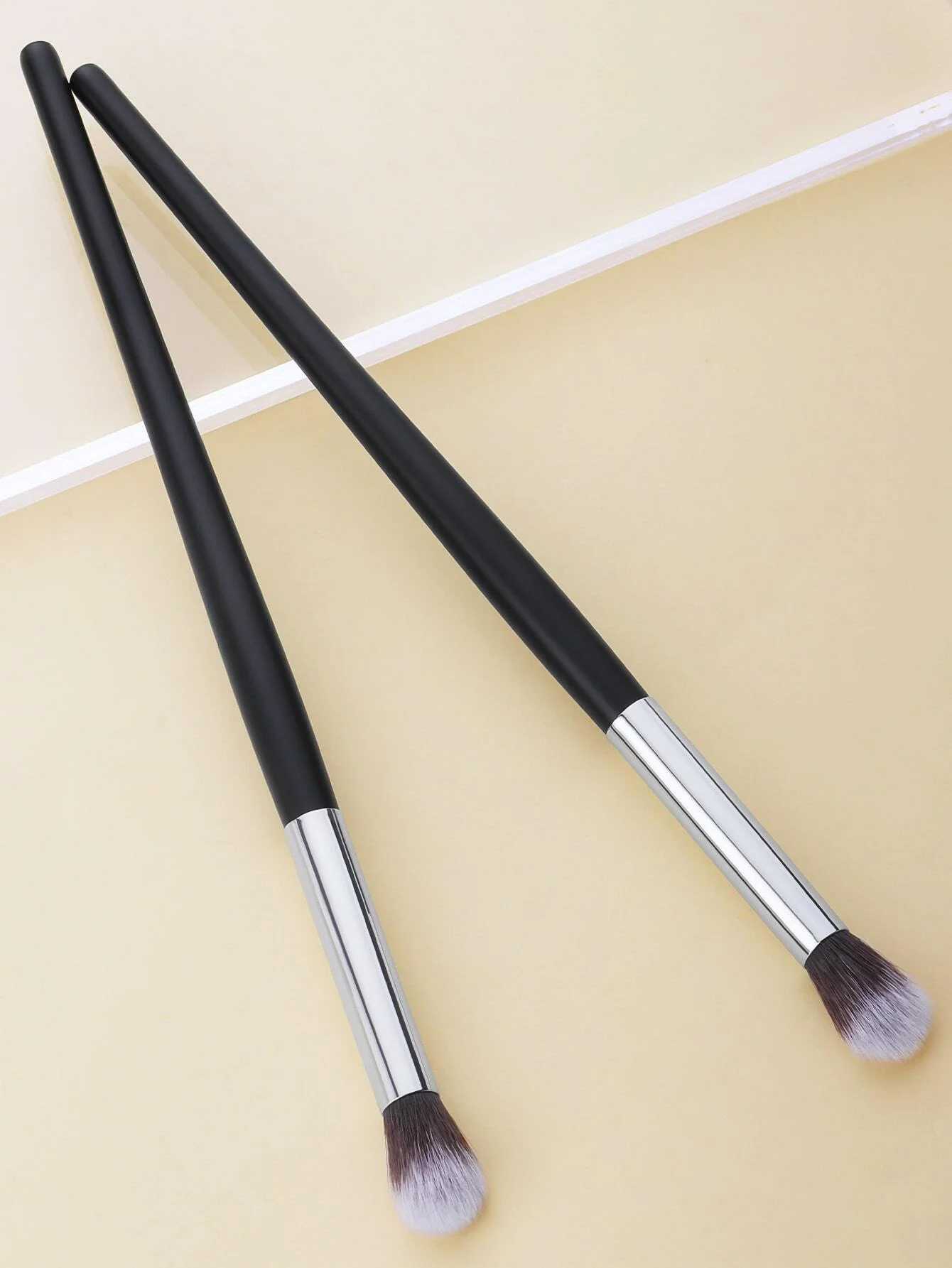 2pcs/set Black & Silver Eye Socket Detail Blending Makeup Brush Black Friday