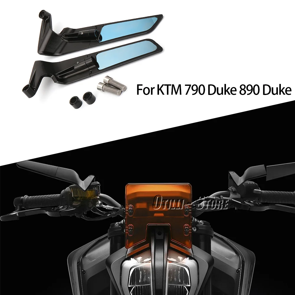 

For KTM 790 Duke 890 Duke Motorcycle Accessories Adjustable Rearview Mirror With Fixed Wing 890Duke Motorbike Parts