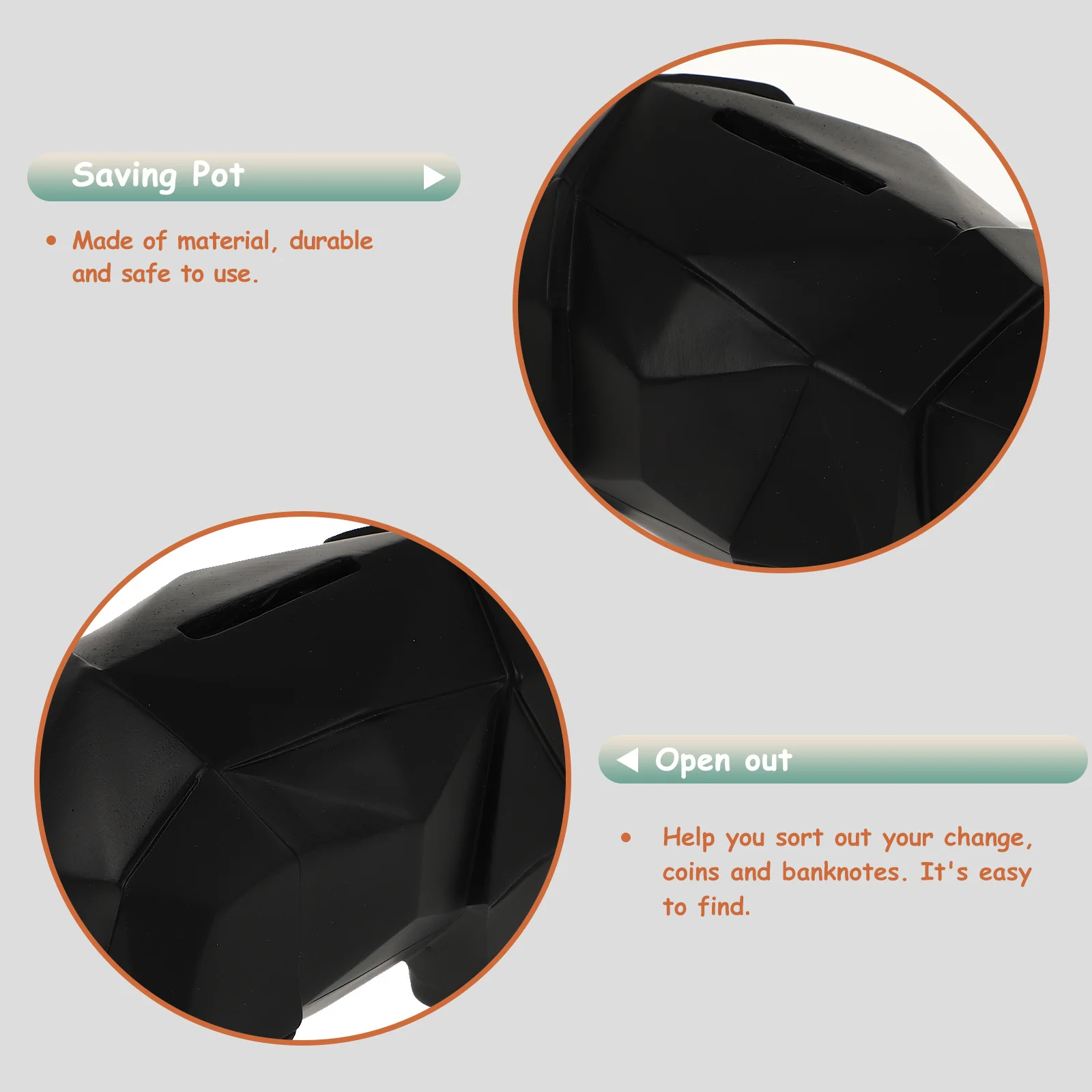 

Polar Bear Shaped Resin Saving Pot for Coin Collection Money Box Desktop Decoration Home Ornament Cute Black Bank