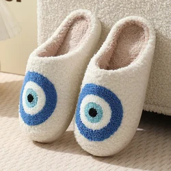 Women Indoor Slippers Soft Comfortable Embroidered Cashmere Slippers Cute Student Autumn Winter Bedroom Plush Slides