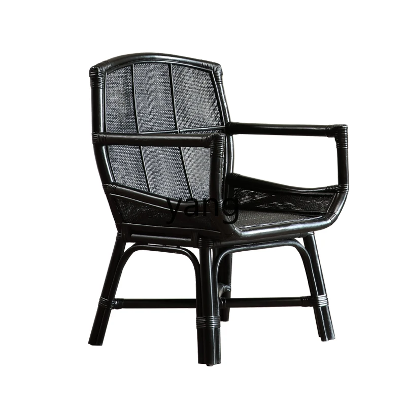 

CX Balcony Leisure Home Rattan Table and Chair Combination Single Silent Wind Solid Wood Chair