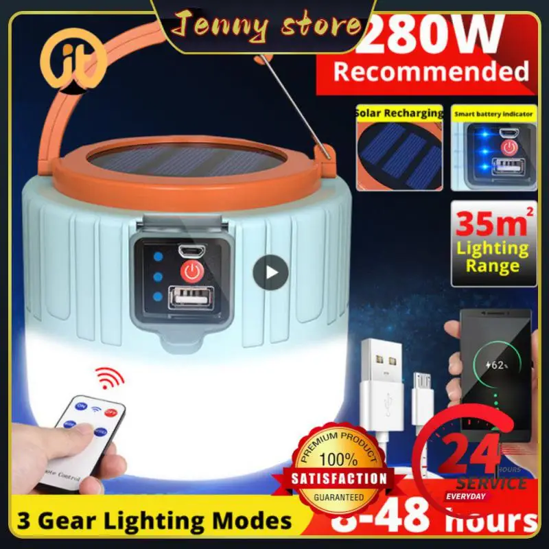 

Lanterns Emergency Lights Remote Control Portable Energy-saving Usb Mobile For Outdoor Solar Led Camping Light For Bbq Hiking