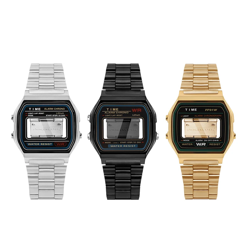 A158 169 metal case stainless steel Bracelet 18mm For Caiso a159 a158 Silver/black/gold Bezel case glass men women Mod kit part - view 5