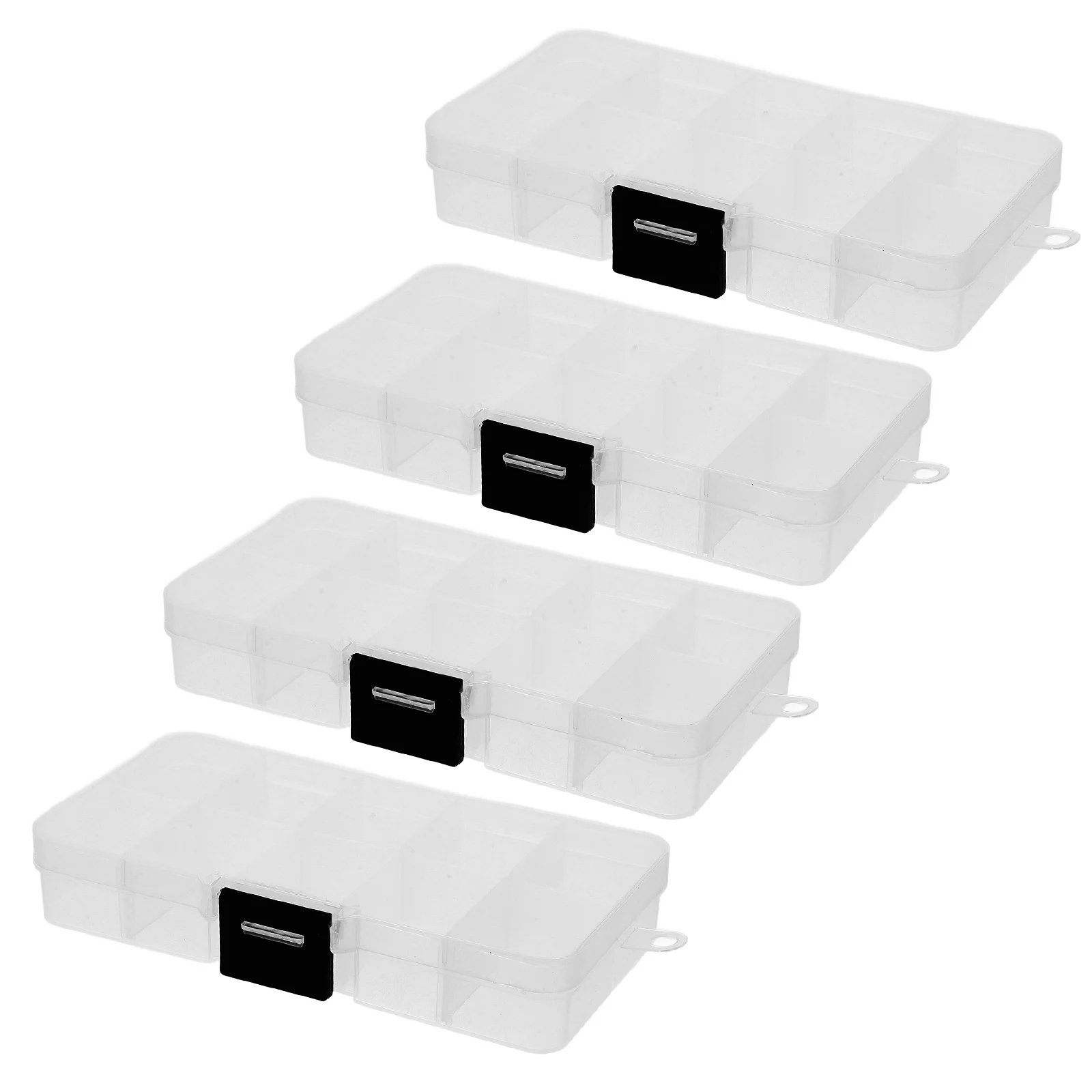 4개 투명 네일 팁 보관함 내구성 있는 정리 케이스 실용적인 매니큐어 장식 홀더 네일 아트 액세서리 컨테이너