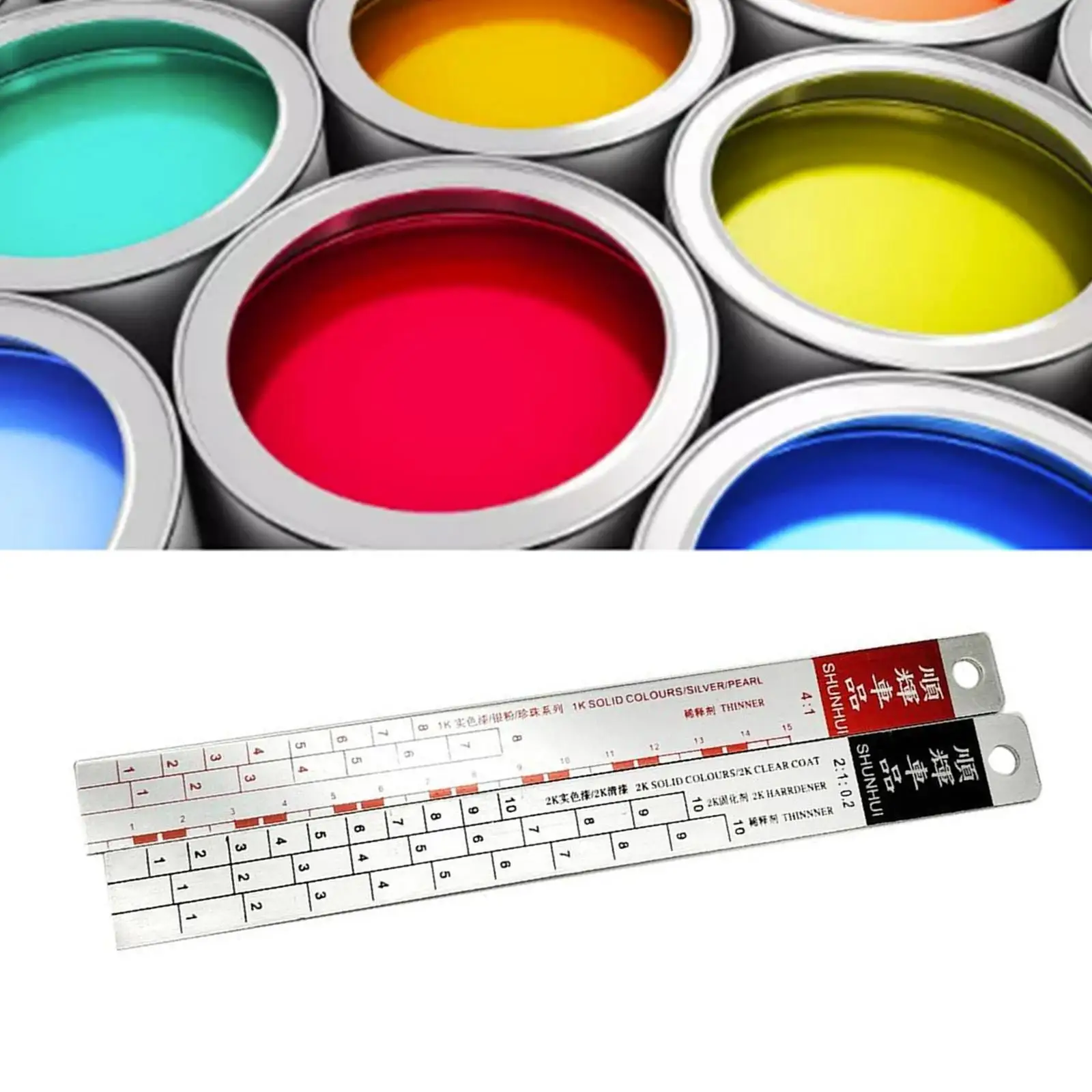 Automotive Paint Scale Varnish Curing Agent Thin Material Ratio Scale Ruler Corrosion-resistant Portable Thickening Paint Ruler