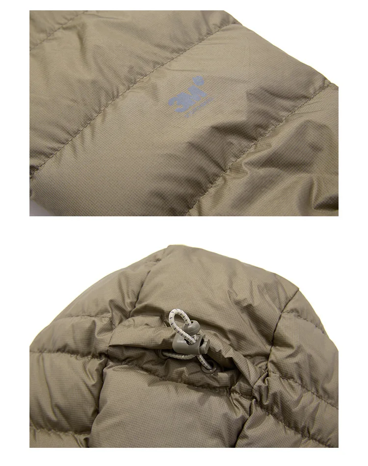 Unisex Camping Hooded 90% White Duck Down Jacket with 3M Fluorine-Free Water-Repellent, Lightweight for Outdoor & Casual Wear
