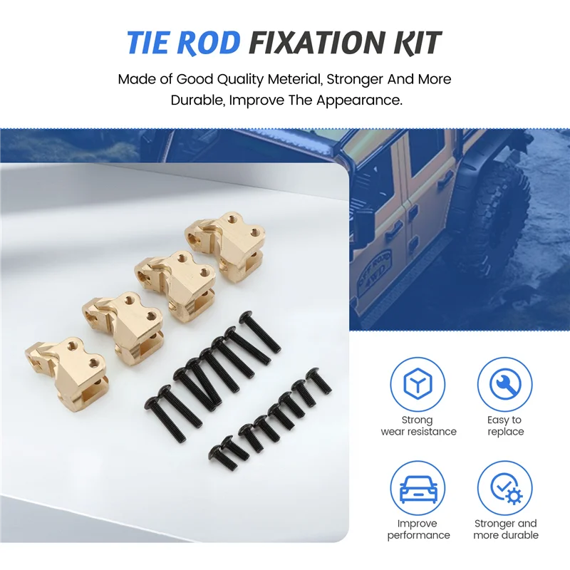 WOWFU-RC Car Upgrade Brass Tie Rod Fixation Kit For MJX H8H 1/10 YK4102 YK4103 YK4104 YK4106 YK4082 YK4083 RC Car Upgrade Part