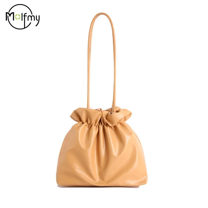 

PU Luxury Bags Designers Women Casual Underarm Bags Bucket Tote Handbag Drawstring Sling Pouch Bolsas Feminina Summer 2026 New