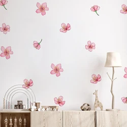 Pink Sakura Wall Stickers for Home Decoration for Girls Bedroom Living Room Plant Flowers Wall Decals DIY Wall Art Wallpaper