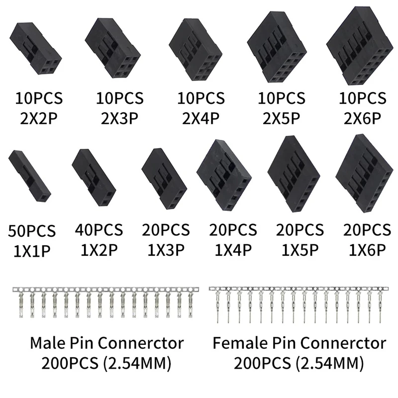 620PCS XH2.54MM Dupont wire jumper interface connector plastic shell connector shell with terminals