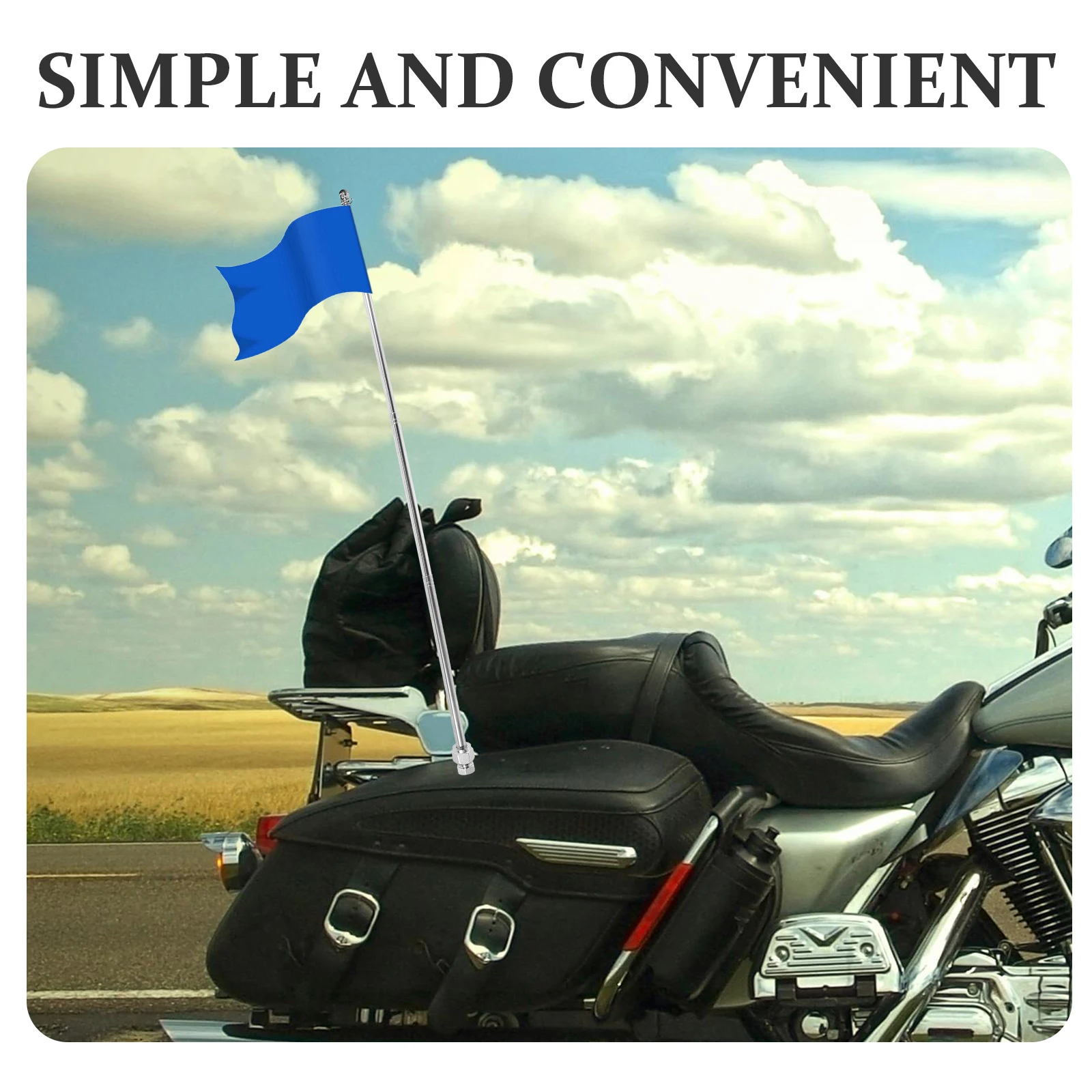 

Retractable Flagpole for Motorbike Bike Handlebar Flag Holder Durable Lightweight Easy Install Stylish Cycling Accessory