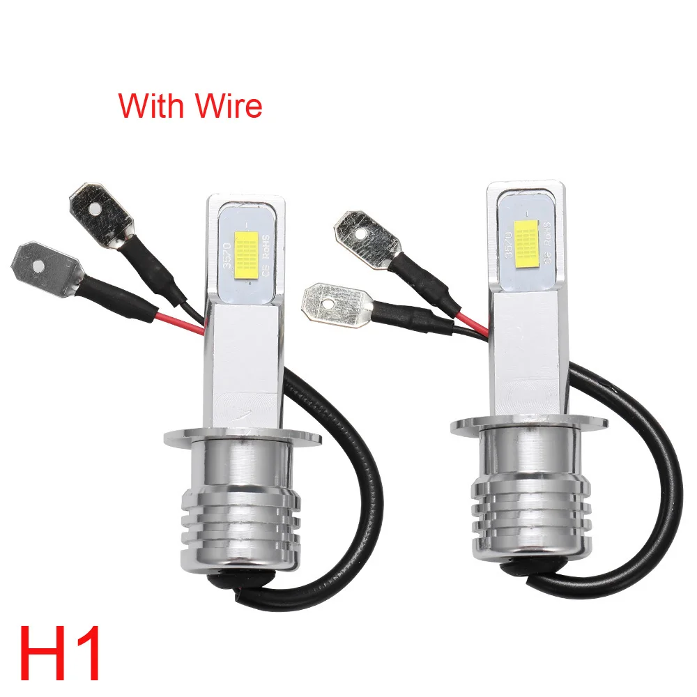 2 قطعة H1 لمبات 1:1 حجم 6500 كيلو أبيض مصباح LED فائق السطوع مصابيح الضباب سيارة LED المصابيح الأمامية الأمامية أبيض أصفر أزرق