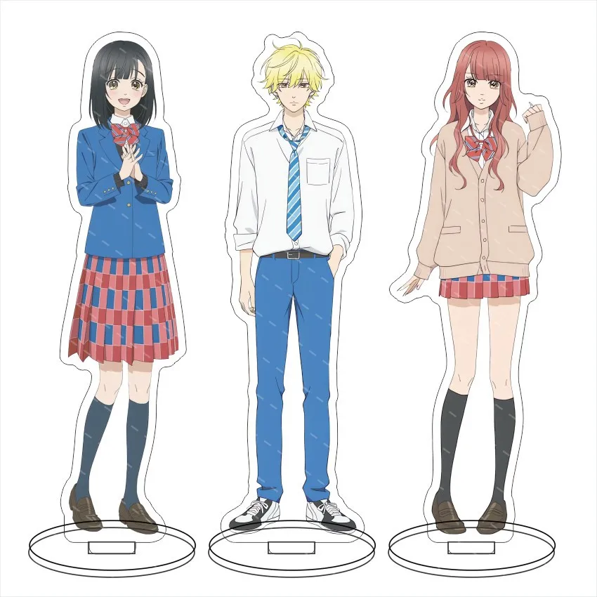 Anime miel limón Soda figuras acrílicas soporte modelo placa amigos llavero Fans regalo exhibición llavero adornos decoración de escritorio