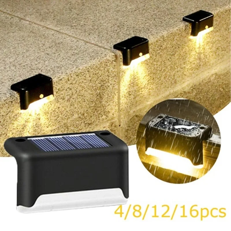 Solar Deck Lights 8 Pack Outdoor Step Lights Waterproof Led Solar Lights for Railing Stairs Step Fence Yard Patio and Pathway