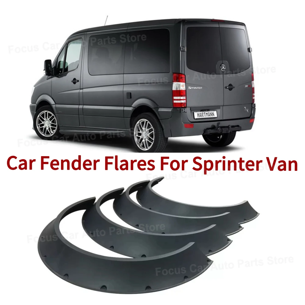 Para Sprinter Van guardabarros de coche bengalas Kit de cuerpo ancho arcos de rueda cubierta protectora guardabarros accesorios de automóvil negro