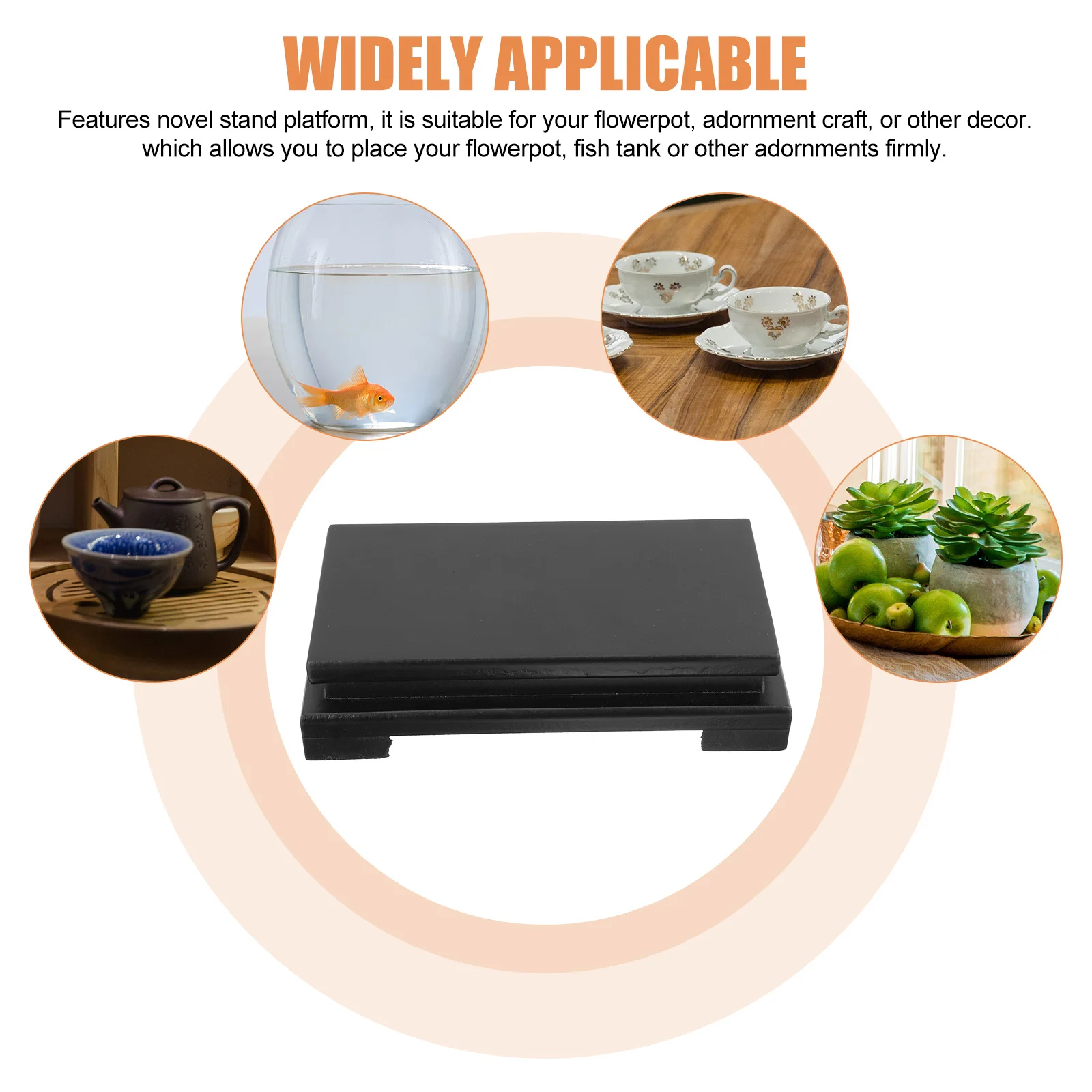 1 قطعة قاعدة بوذا مستطيلة قسط الزهور الخشبية حامل منصة الإبداعية الحرفية الزينة عرض المشهد الداخلي