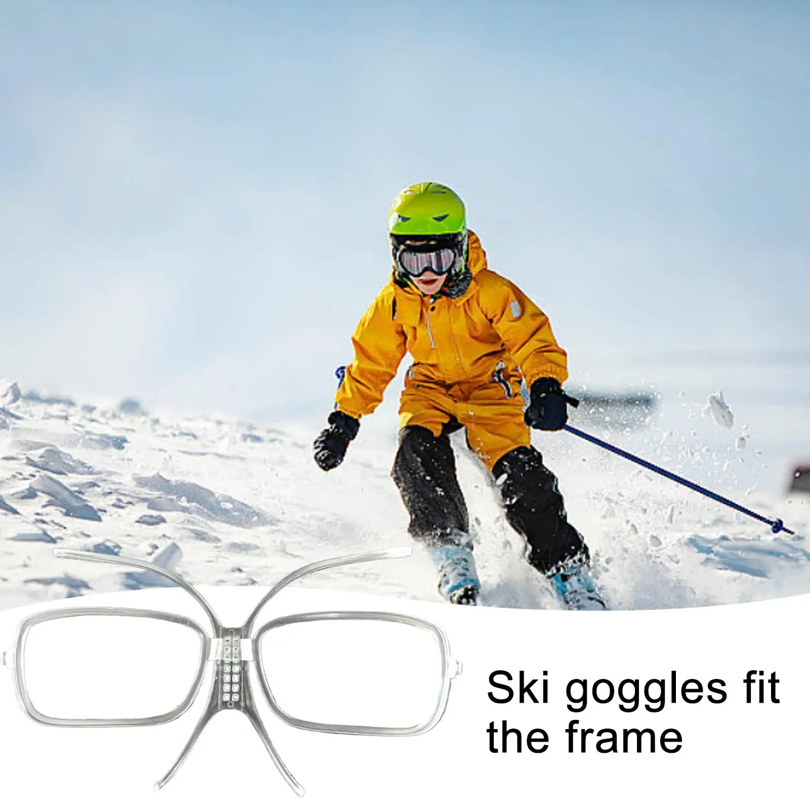 Ski Goggle Lens Insert Adjustable Ski and Snowboard Goggle Insert Adapter Flexible Bendable Inner Frame for Glasses Wearers