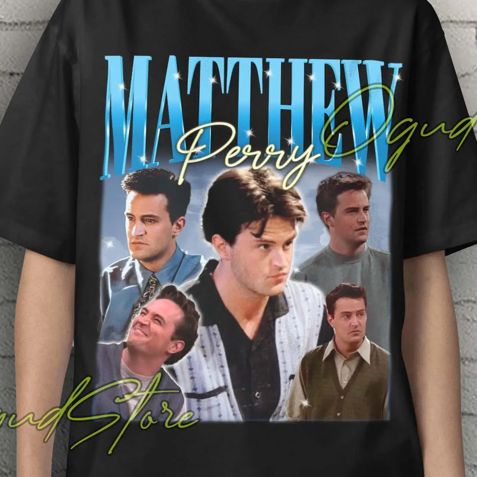 Vintage Matthew Perry 90s Bootleg T Shirt Friends Chandler Bing Merch Casual for Fans vintage Washed Unisex Comfortable Soft