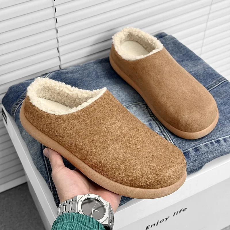 

Men Suede Leather Mules Women Comfort Potato Shoes with Arch Support Cork Footbed Men Clogs Sandals Winter Shoes Fashion Slipper