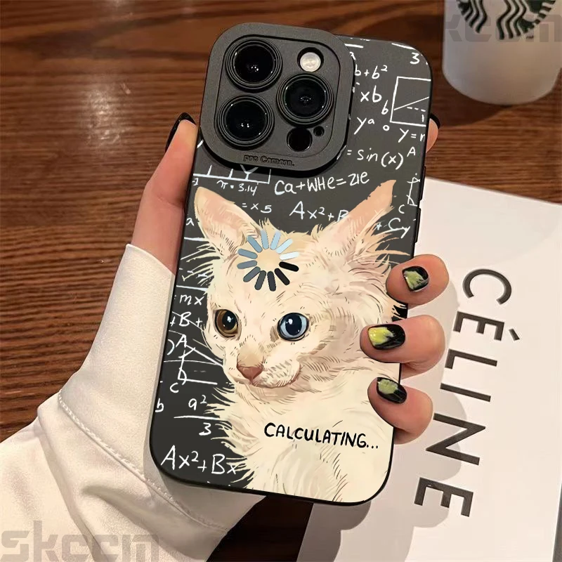Art Formula Cat Graffiti Phone Case For iPhone 17 16 15 14 13 12 11 Pro Max X XS XR 16E 7 8 Plus Mat