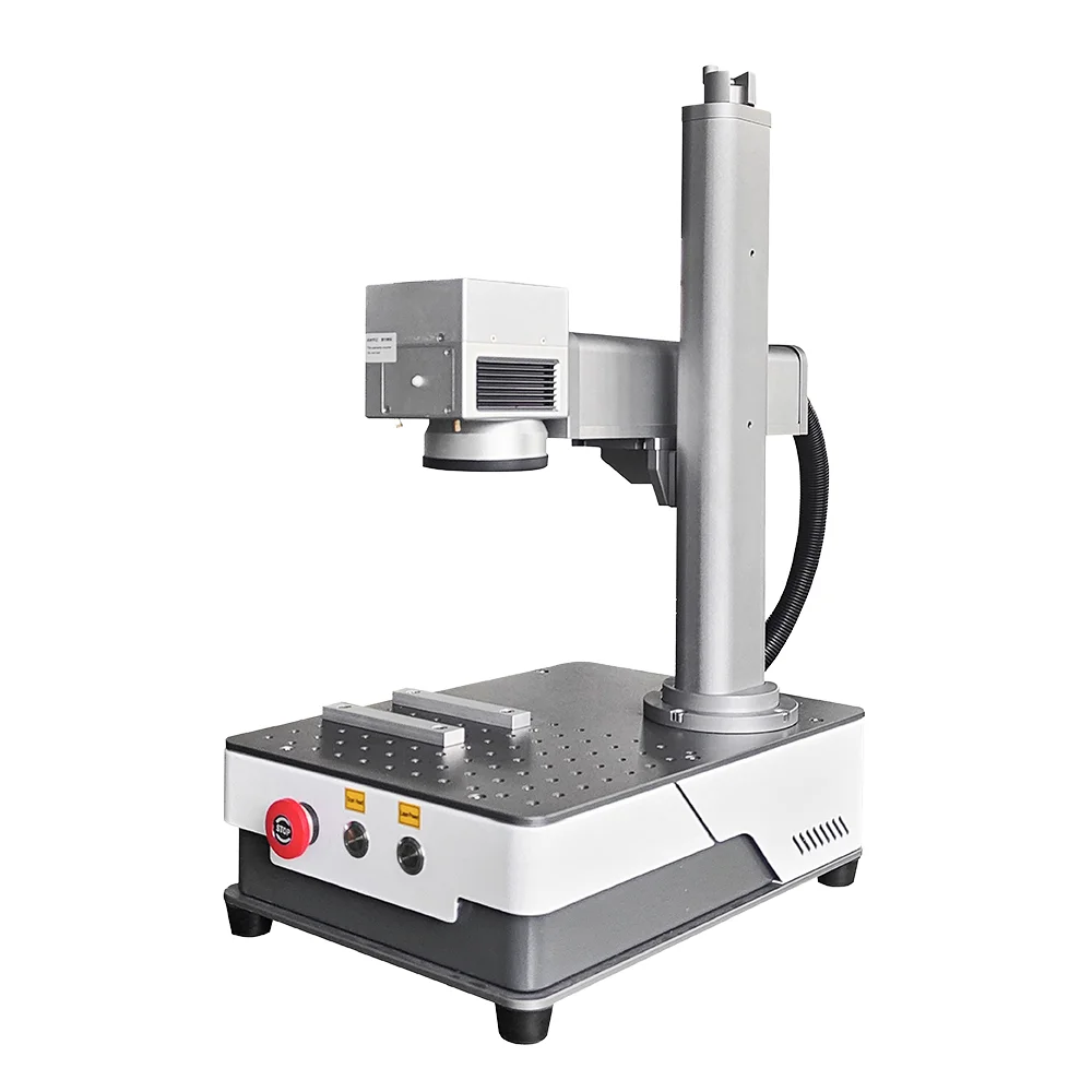 20W Fiber Laser Marking Machine Compact 20QE 20QS Source Metal Steel Aluminium Black QR CodePrinting