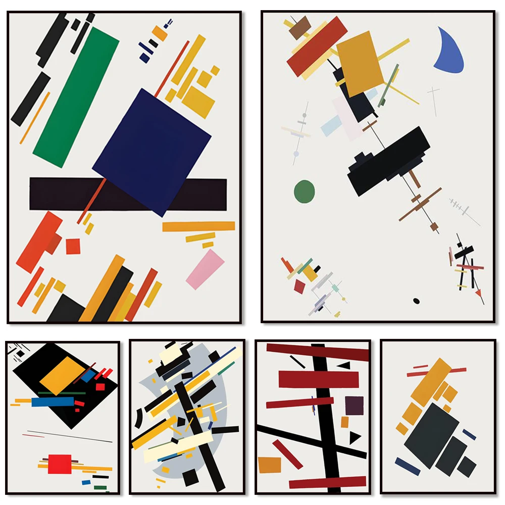 

Abstract Modern Posters by Kazimir Malevich Art Set