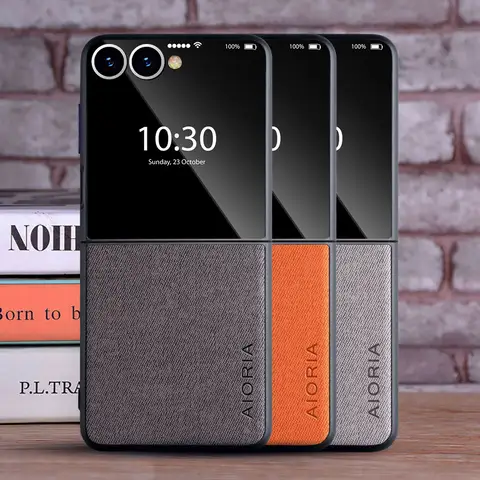 Case for Samsung Galaxy Z Flip 7 6 5 4 3 Z Flip7 FE 5G coque Luxury textile Leather cover funda for samsung galaxy z flip 7 case