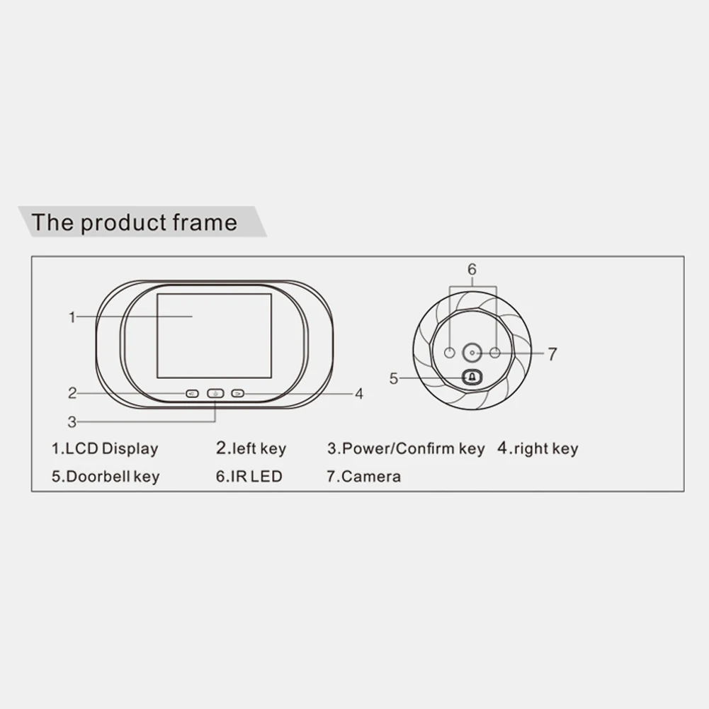 

DD1 2.8 inch Digital Doorbell Night Vision Door Peephole Camera Viewer Door Bell
