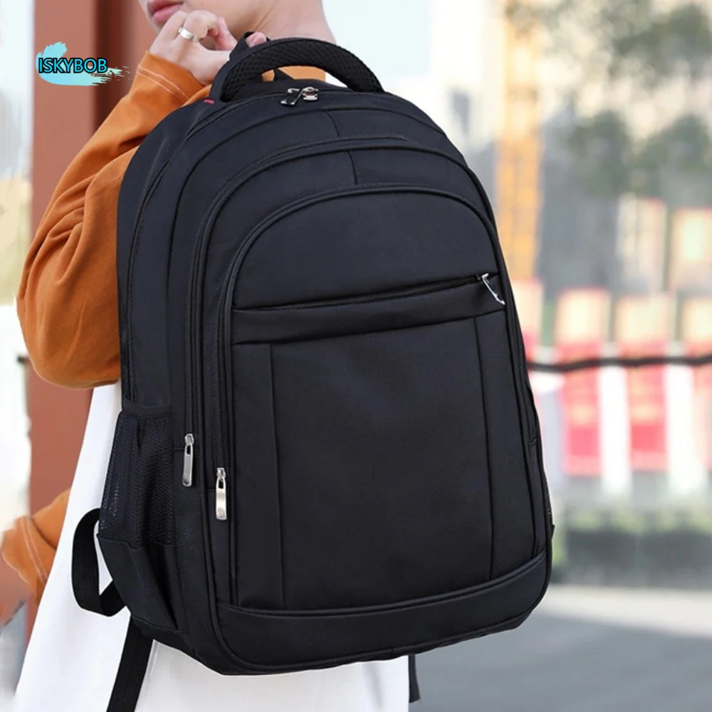 

Мужской деловой рюкзак большой емкости, легкий портативный мужской школьный рюкзак, черный водонепроницаемый мужской рюкзак для ноутбука, офисные путешествия