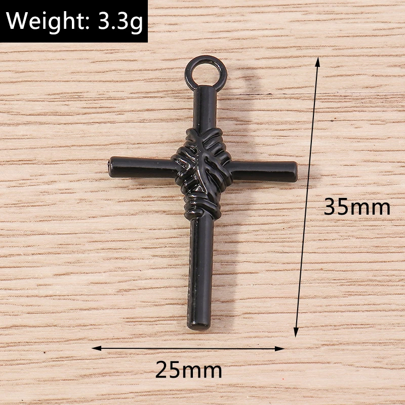 Tusember 10 Stück Steampunk-Anhänger, Hip-Hop-Anhänger mit schwarzem Kreuz, für DIY-Schmuckherstellung, Tropfenohrringe, Armbänder, handgefertigtes Kunsthandwerk – Detail 8