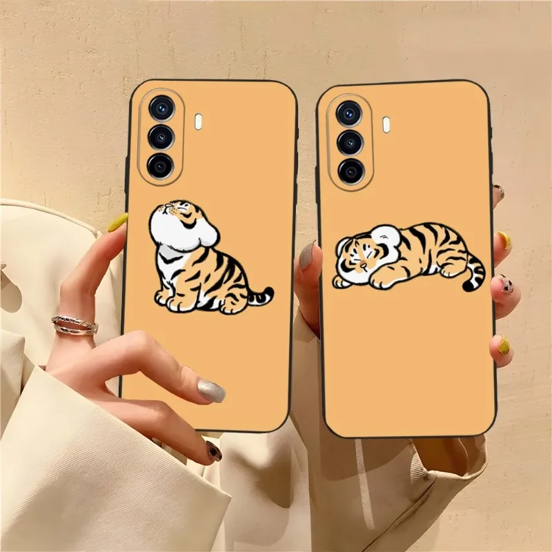 Cartoon Tiger Phone Case Funda For Huawei P30 P40 P50 P10 P20 Lite Mate 40 Pro Plus Psmart Z 6 7 5 Back Cover