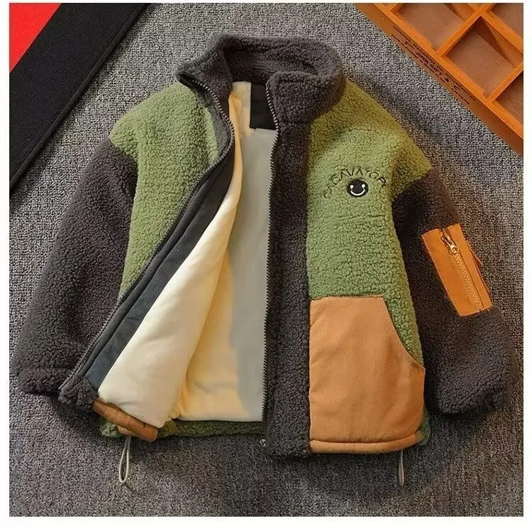 

Autumn winter kids boy's clothes baby outfits lamb wool cardigan jacket outerwear for boys baby clothing jackets coats