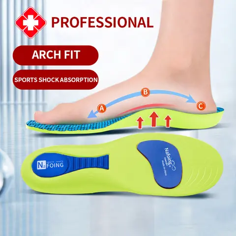 Orthopedic Insoles for Feet Sport Shock-absorbing Insole for Shoes Arch Support Plantar Fasciitis Templates Pads Men Women Sole
