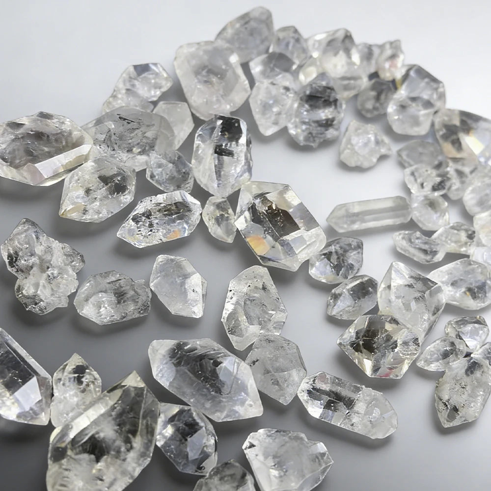 5pcs Natural Herkimer Diamond Quartz Crystal - Raw Irregular Shaped Stone for Reiki Healing and Home Decor Collectible Stones view 2