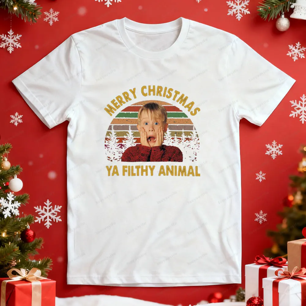 عيد ميلاد سعيد يا القذرة الحيوان الرجال الجرافيك تي شيرت مضحك المنزل وحده المحملة ريترو 90s عيد الميلاد فيلم أفضل كيفن مكاليستر هدية #6