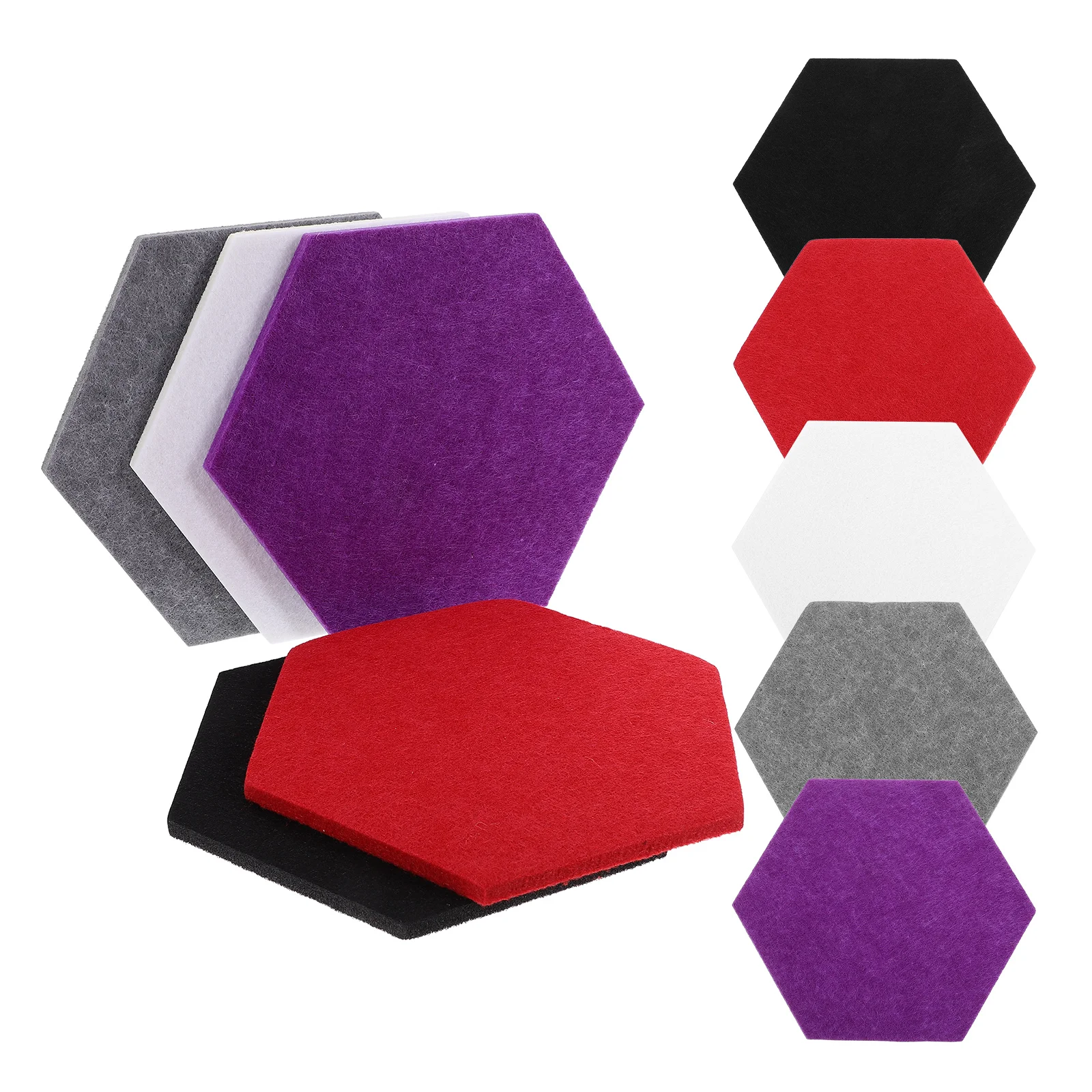 

10 Pcs Hexagonal Felt Bulletin Board Boards Wall Decoration Tiles Sticker for Notes