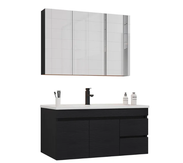 

Modern Style Vanity Cabinet Wash Basin Bath Mirror Cabinet Dresser Makeup Top Led Hotel Bathroom Vanity With Sink