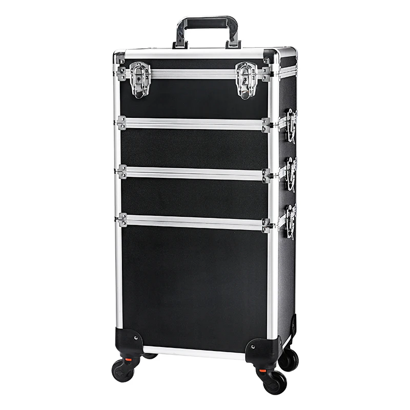 

Multi layer and large capacity aluminum alloy nail tattoo, makeup, outdoor stall, nail polish, luggage storage box, pull rod