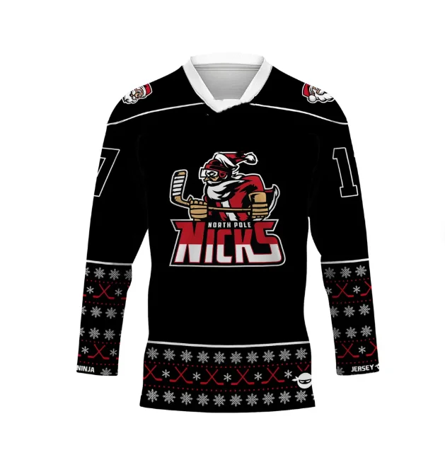 

Fashionable ice hockey Santa Claus long sleeved T-shirt gray tile training fitness quick drying jersey 2025/26 new bestseller