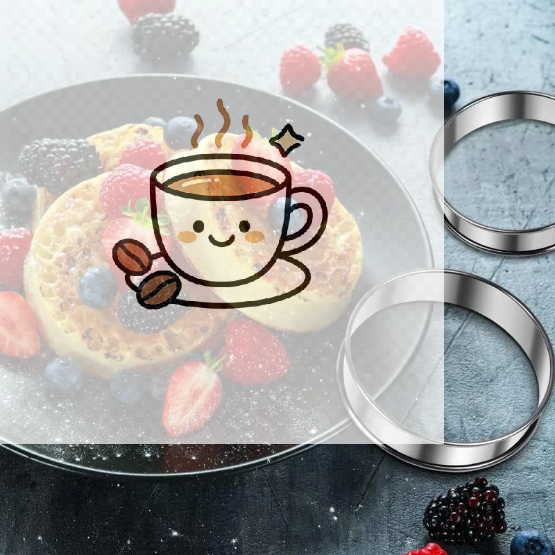 Outdoor Camping Griddle - 6 moules à crumpets en acier