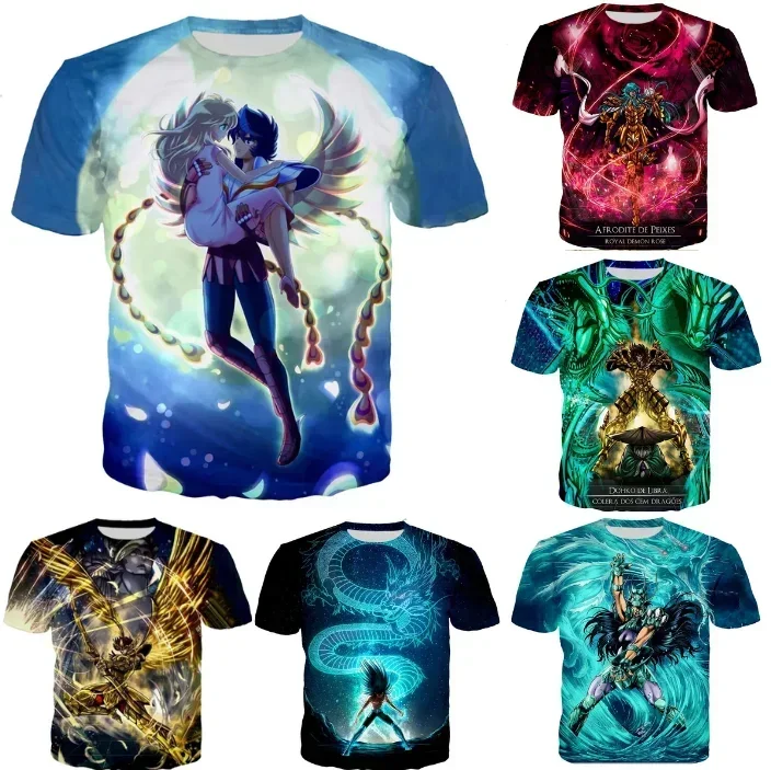 

Anime The Knights of The Zodiac Saint Seiya 3D Printed T Shirt For Men Women Short Sleeve Harajuku Style Tops Streetwear Kid Tee